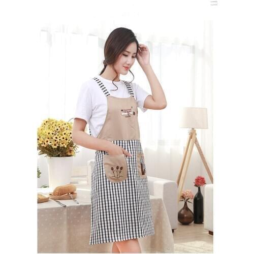 1PC Korean Embroidery Strap Home Furnishing Happytree Kitchen Apron Anti Oil Three Tree Fashion Linen Cotton Apron ND 012