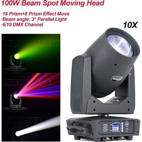 10Pcs/Lot Professional Music Stage Lighting 100W LED Beam Spot 2IN1 Moving Head Light DJ Disco Nightclub Party DMX Concert