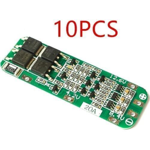 10PCS New Arrival 3S 20A Li-ion Lithium Battery 18650 Charger PCB BMS Protection Board 12.6V Cell 64x20x3.4mm Module