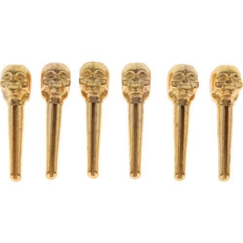 6 Pieces Slotted Acoustic Guitar Bridge Pins for Guitar Parts Accessories