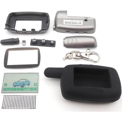 A9 case keychain + flexible Lcd display + silicone case for Starline A9 lcd remote controller two way car alarm system