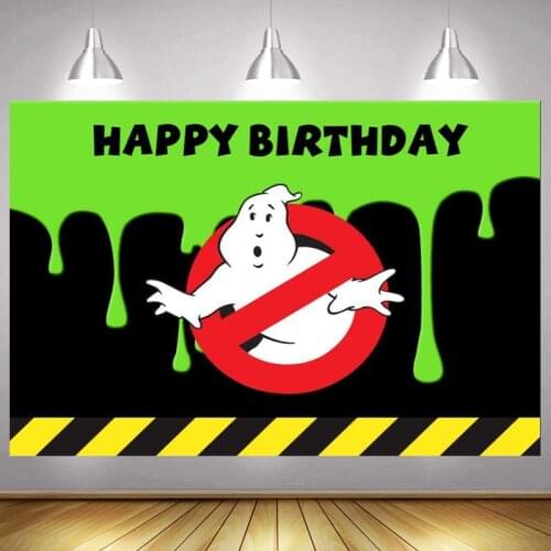 Ghostbusters Photo Backdrop Customized Happy Birthday Party Decoration Photography Backgrounds Photocall Banner