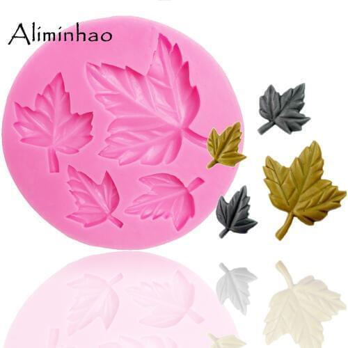 B0059 Maple leaf shape Cake border decoration Sugarcraft Silicone mould fondant cake decorating tools chocolate molds