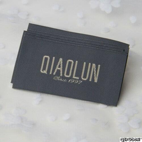 DH060 custom logo brand name woven clothing labels tags customized clothes garment etiquetas main label tag for clothing labels