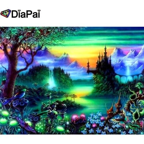 DIAPAI 100% Full Square/Round Drill 5D DIY Diamond Painting "Castle scenery" Diamond Embroidery Cross Stitch 3D Decor A19593