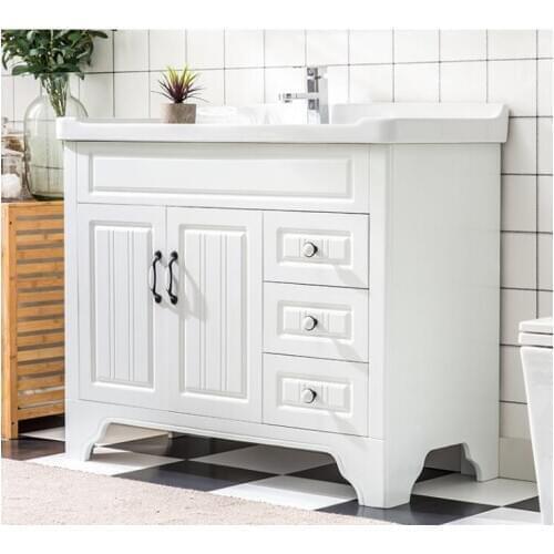 Oak bathroom cabinet solid wood bathroom floor-standing modern minimalist face wash hand wash bathroom basin combination washsta