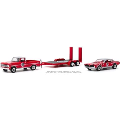 GreenLight 1:64 1967 Ford F-100 w 1967 Mercury Cougar boutique alloy car toys for children kids toys Model original box