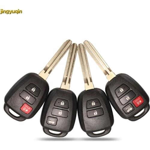 Jingyuqin 10pcs Remote Car Key Fob Shell TOY43 Blade For Toyota CAMRY 2012-2015 Corolla 2014 2015 Replacement 2/3/4 Button
