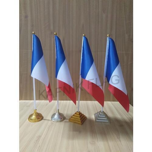 KAFNIK,French table desk flag banner 14*21cm flag /Plastic flags or suction cups for your choice free shipping