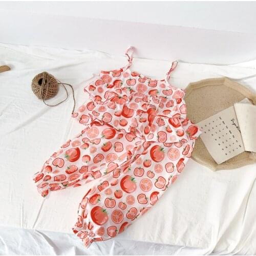 Children Clothing Set 2021 New Girls Summer Korean Sling Top & Pants 2pcs Outfits Wholesale Clothing Designer Clothes