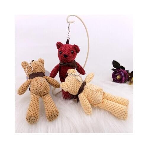 16CM ins Mini Teddy Bear Stuffed Plush Toy Cute hand make Teddy Bears Pendant Dolls Keychain Gifts Birthday Wedding Party car De
