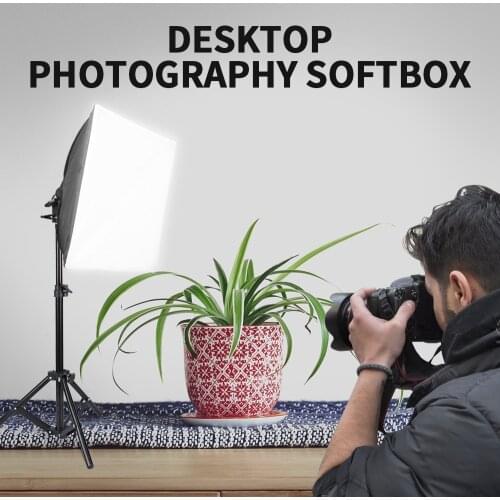 Mini Softbox Photography Lighting Kit 30x30cm Desktop Softbox with 68cm Adjustable Tripod for Photo Video Studio Small Product