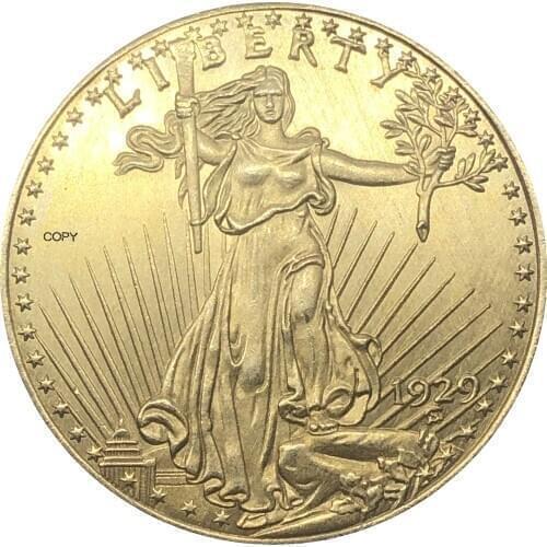 United States America Coins 1929 Liberty Twenty 20 Dollars Saint Gaudens Double Eagle With Motto In God We Trust Gold Copy Coin