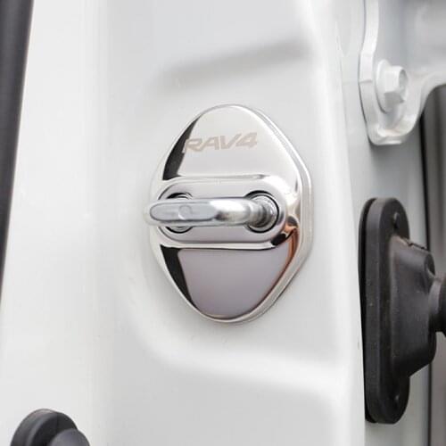 Stainless steel Car interior door lock cover buckle trim sticker for Toyota RAV4 2016 2017 2018 2019 2020 carstyling