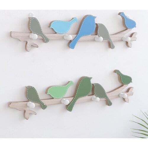 Wall Decorations Living Room Hanger Wood Bird Hanger Key Coat Hangers For Clothes Towel Hooks Hat Closet Organizer Home Decor