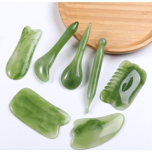 Natural Resin Facial Relaxing Massage Tool Multi- shape Mixed Gua Sha Board ScrapingTool Relaxation Body Massage Acupoint Tools