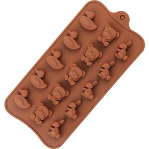2021 New Heart Chocolate Molds Cute Animal Shape Silicone Wedding Candy Baking Molds Cupcake Decorations Cake Mold 3D