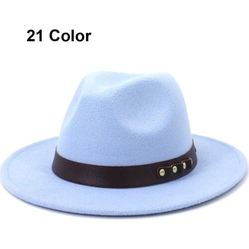 2021 New Arrivel Women Men Wool Vintage Trilby Felt Fedora Hat With Wide Brim Gentleman Elegant Lady Winter Autumn Jazz Caps