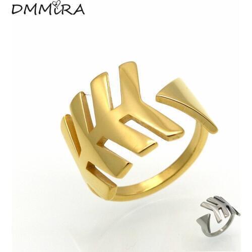 New Arrival Fashion Women Girls Gift Gold Color Stainless Steel Round Cone Fishbone Finger Ring Pulseras Jewelry