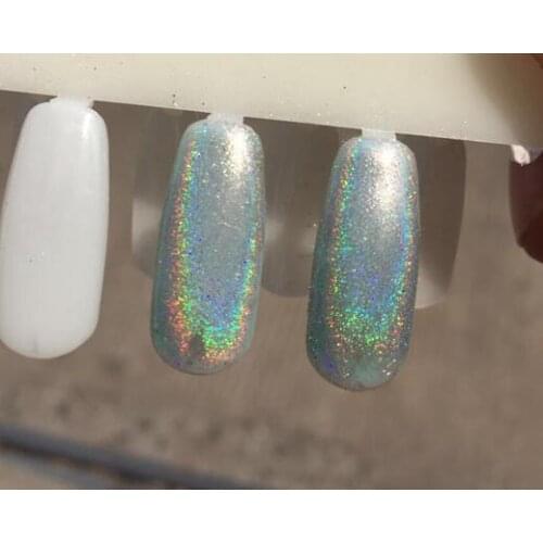 Very Nice Holographic Chameleon Silver Pigment Mirror Chrome Powder Pigment Nail Glitters for DIY Nail Decoration Supplies