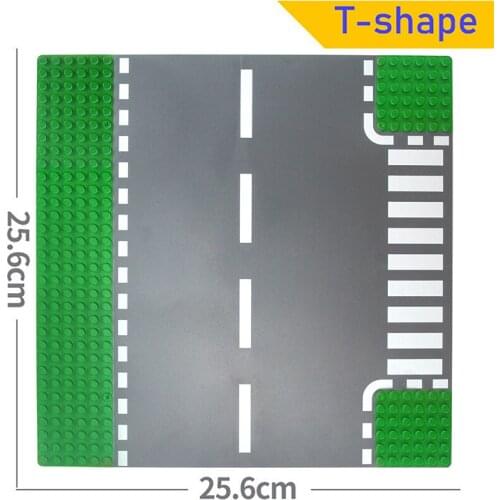 Building Blocks Green Street Baseplates Straight Crossroad Curve T-Junction Compatible All brand Classic City Road Base Plate