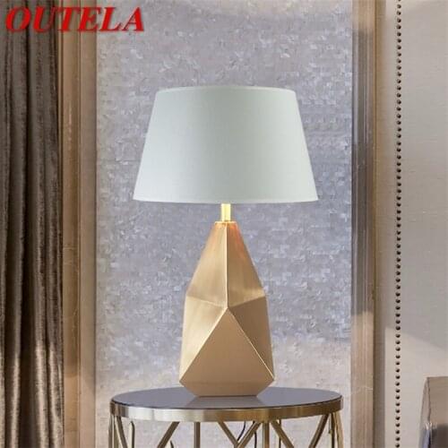 OUTELA Contemporary LED Table Desk Lamp Creative Design E27 Bronze Light Home Decorative For Foyer Living Room Office Bedside