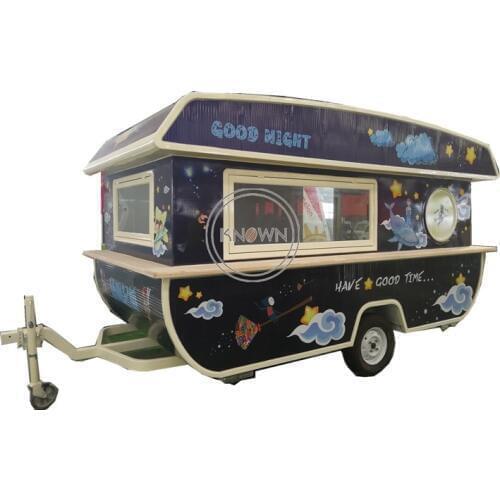 Boat shape Customized coffee ice cream mobile trailer food cart hot dog fast food truck