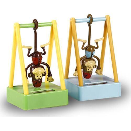 Solar Powered Swing Monkey Dancing Shaking Head Cartoon Animal Doll Toys Cute Monkey For Children Gift