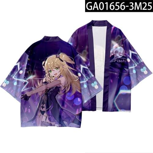 Plus Size Anime Genshin Impact Cosplay Keqing/Klee/Fischl/Jean/Barbara/Diluc Cape Printed Cartoon Cloak Costume S-5XL Bathrobe
