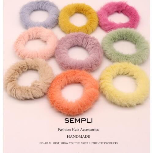 Sempli 9 Colors Basic Wool gumki do wlosow Elastic Hair Bands For Womens Hair Rubber Bands Girls Hair Accessories Headband