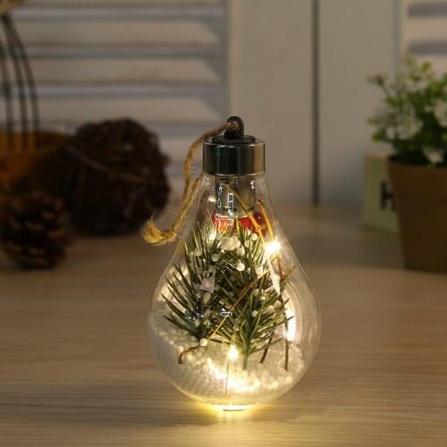 1pcs Christmas Bulb Ball Christmas Light Decorative Snow Ball Lamp Hanging Bulb Christmas Ornaments Home Decoration Trans