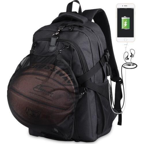 New Fashion USB Backpack Casual Student Practical Basketball Bag Tide Oxford Waterproof Outdoor Sports Backpack