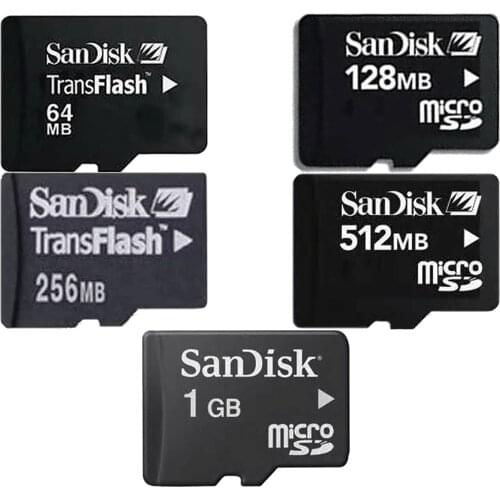 Sandisk Micro TF Card SDHC Memory Card Phone Flash Card 64M 128M 256M 512MB 1GB Class 4 C4 Free Shiping