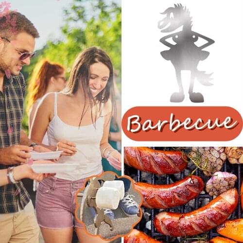 Stainless Steel Hot Dog Marshmallow Roaster Camp Fire Skewer Stick Adults Shaped Roasting Tool For Campfire Grill Skewer For BBQ