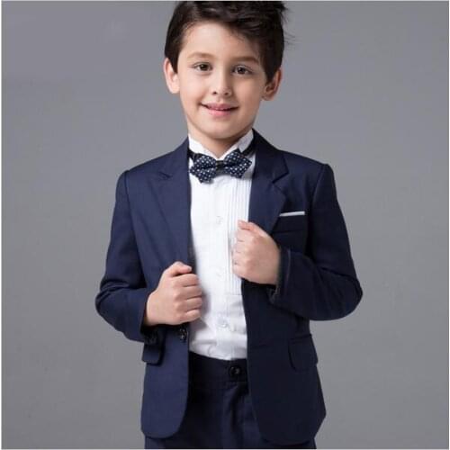 Fashion High Quality Boys Wedding Suits Kids Blazers Skirts Pants Set Childern Boy Dress Formal Prom Communion Party Suits 4pcs