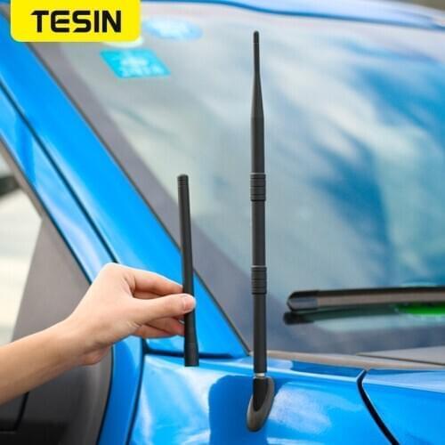 TESIN Black 19CM 33.5CM Car Auto FM AM Radio Signal Metal Modify Antenna for Ford F150 2015+ Car Exterior Accessories