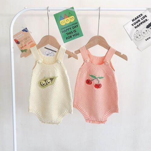 Knitting Baby Romper Fruit Newborn Baby Clothes Sleeveless Baby Boy Girl Romper Infant Jumpsuit Cotton Toddler Playsuit Overall