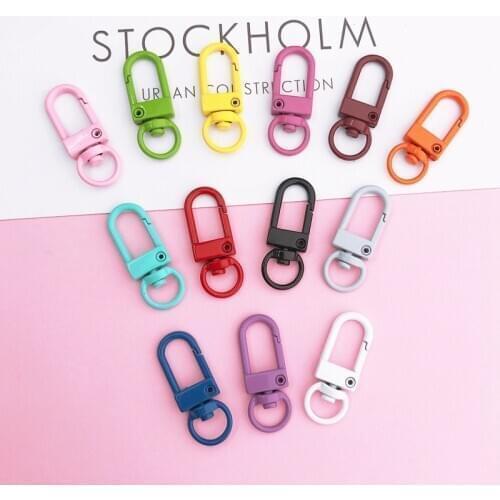 10pcs Lobster Clasps Closure Clips Colorful Keychain Hook Accessories for DIY Jewelry Keychains Making Components Christmas DIY