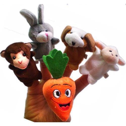 100Pcs World fairy tale Pull the radish story Safe plush finger doll Baby childrens toys Mother paternity early education