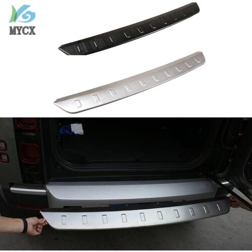 2020-2021 For Land Rover Defender 110 Stainless Steel Black/Silver Car Rear Bumper Plate Cover Trim Stickers Car Accessories