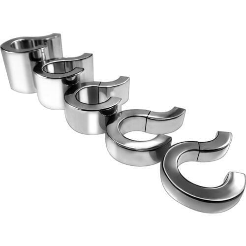 5 size Heavy Duty Magnetic Stainless steel Ball weight Scrotum Stretcher metal penis Cock Ring Delay ejaculation male Sex Toy