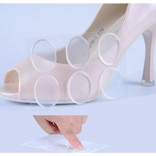 6PCS/sheet Silicone Insoles Insert Anti Slip Gel Pads Forefoot Protector Heels Rubbing Cushion Pads