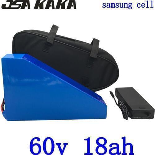 60V Lithium battery 60V electric scooter battery 60V 18Ah electric bicycle battery use samsung cell with 2A charger+free bag