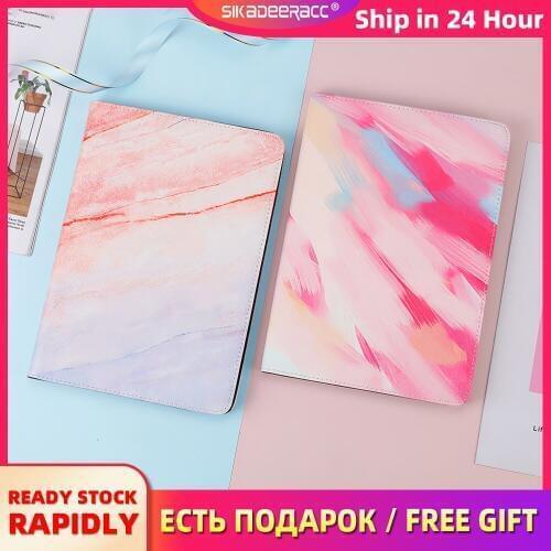 Watercolor Marble Flip Stand PU Case For iPad Mini 1 2 3 4 5 Air 1 2 2017 2018 pro10.5 2019 Air 10.5 Auto Sleep Wake Up Cover