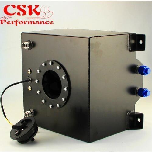 5 Gallon 18.8L Black Coated Aluminum Racing Drift Fuel Cell Tank + Level Sender