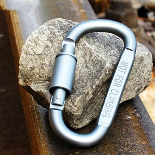 Aluminum alloy D fast buckle tactical outdoor equipment tool multi-functional climbing EDC backpack lock hook keychain