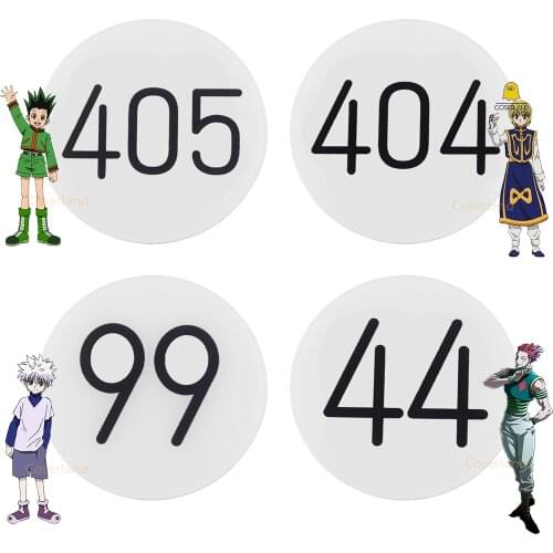 Anime Hunter x Hunter Cosplay Pin Badge Number 405 Gon Freecss 404 Kurapika 44 Hisoka 99 Killua Zoldyck Brooch Pins Costume Prop