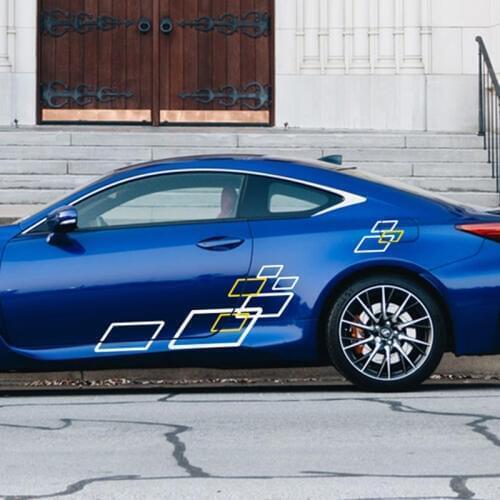 2pcs Car Sticker Both Side Body Auto Vinyl Film Stylish Personalized Decals Car DIY Sport Styling Sticker Tuning Car Accessories