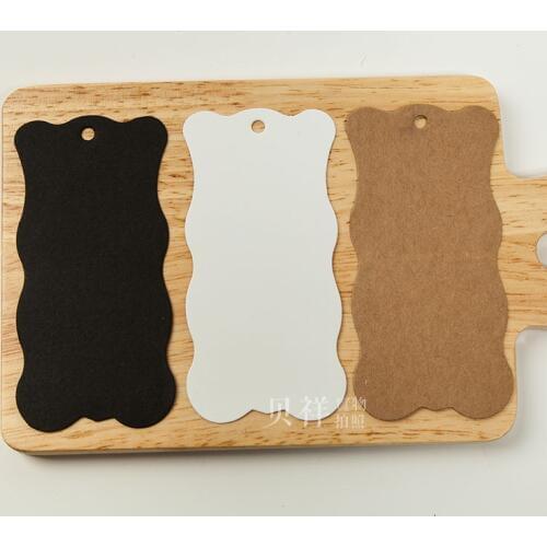 50pcs/lot 3colors white black Kraft paper blank Hang tag Retro Gift Hang tag 5x10cm