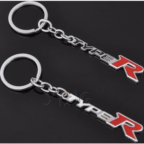 Metal Car Keyring Keychain Key Chain Key Ring Holder For Honda Type R TYPER Civic CRV City Accord Hrv Jazz Styling Accessories